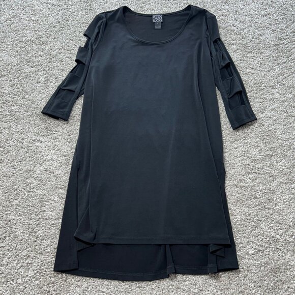 Clara Sunwoo Womens Small 3/4 Sleeves With Shoulder Cut Out Long Line Tunic - Picture 2 of 10